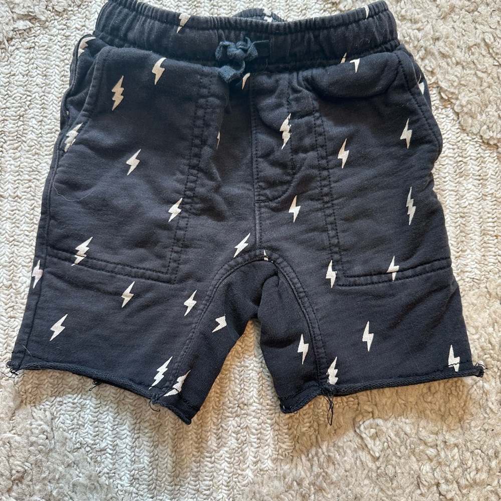 Tea Collection Black Lightning Print Kids Shorts